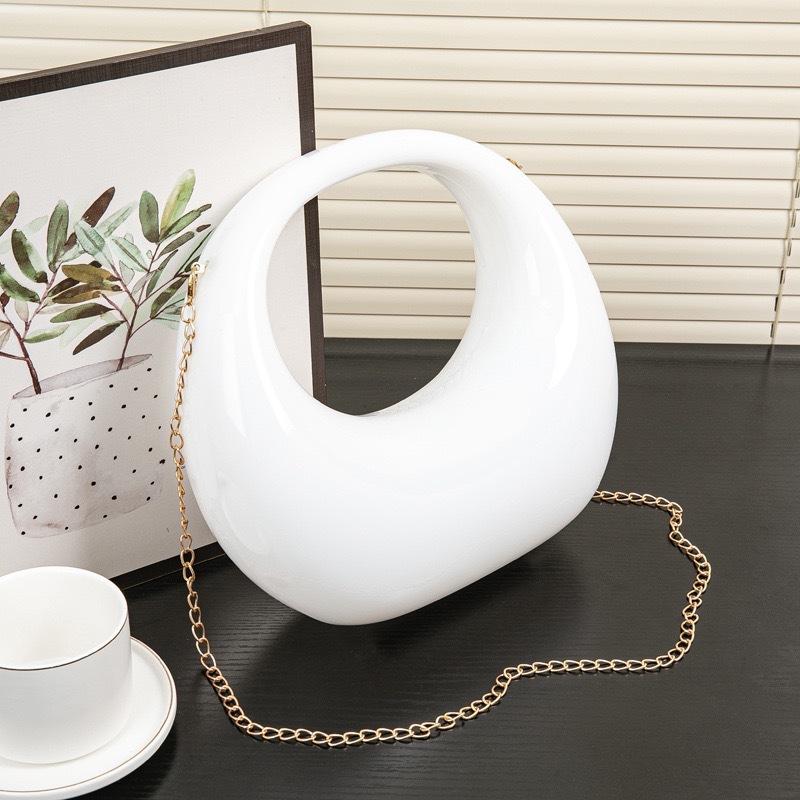 2024夏季新款欧美爆款弯月包晚宴包手提亚克力包跨境批发彩色炫彩详情15