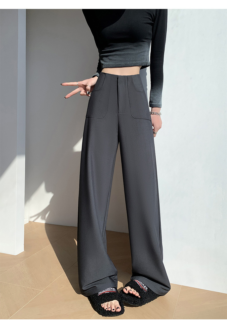 窄版西装裤女秋季2025新款宽松高腰垂感休闲长裤百搭直筒阔腿裤子详情20
