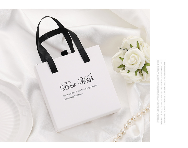 Pull-out jewelry storage box, accessories, earrings, gift packaging, drawer box, folding English ribbon hand-carry packaging pic 14