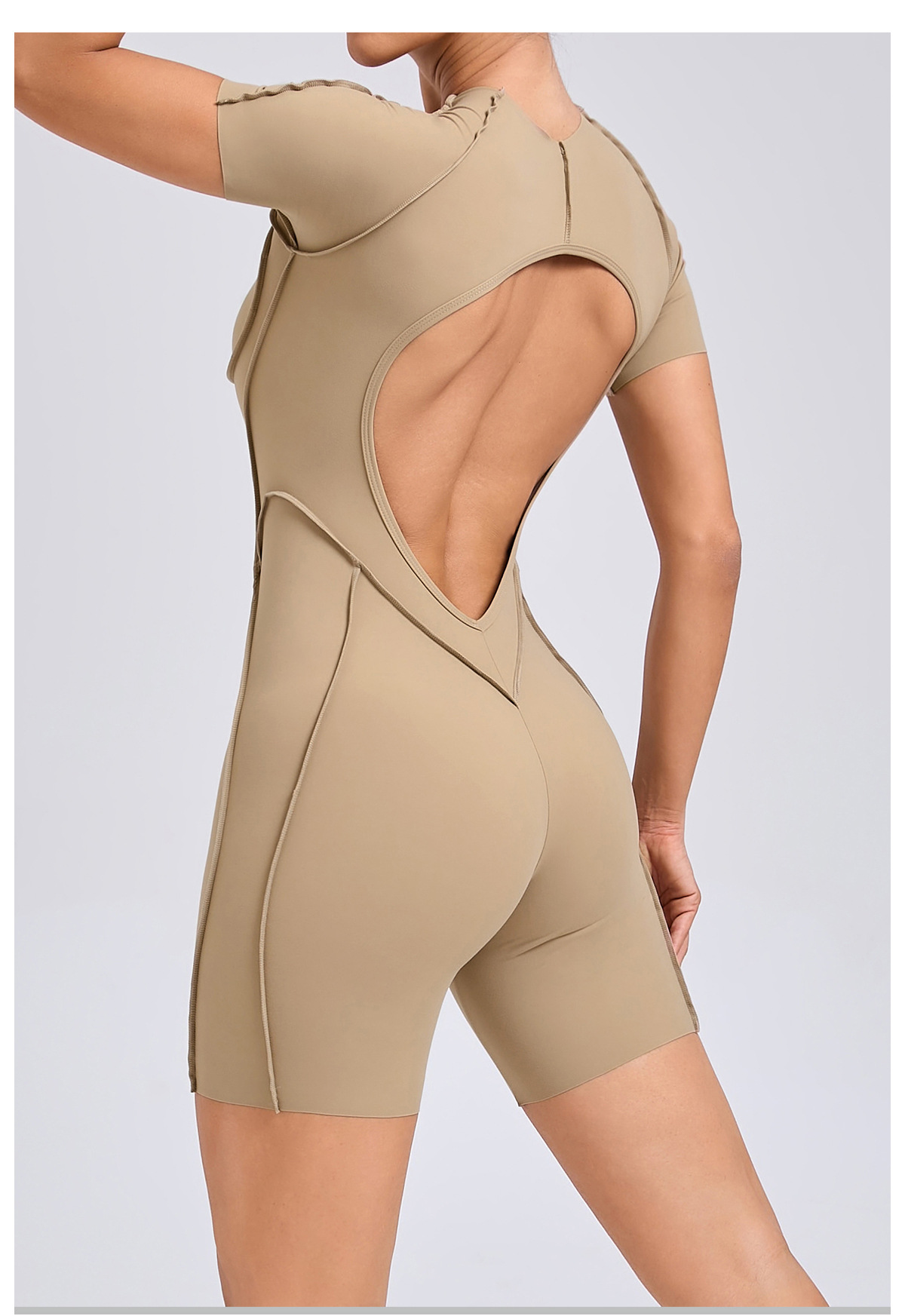 European and American three-dimensional aesthetic sports one-piece yoga suit, one-piece tight short-sleeved backless one-piece fitness suit 50310 pic 43