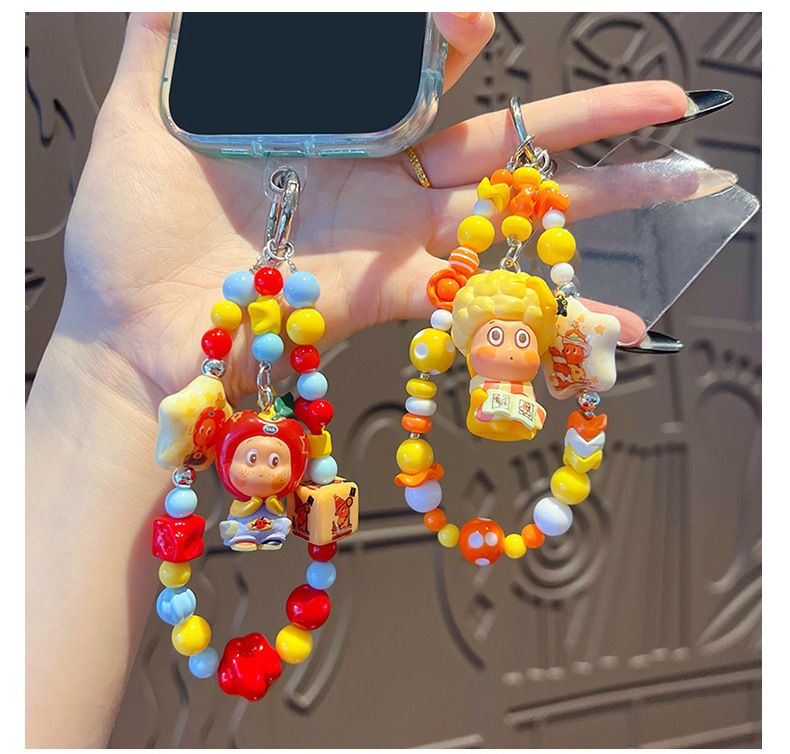 diy小鼻噶星星人串珠手机链挂件女包包玩偶钥匙链小滴溜公仔挂饰详情9