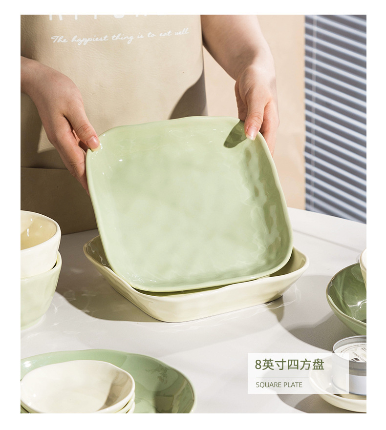 奶油风高颜值陶瓷餐具碗家用碗碟套装菜盘子自由DIY组合碗筷套装详情19