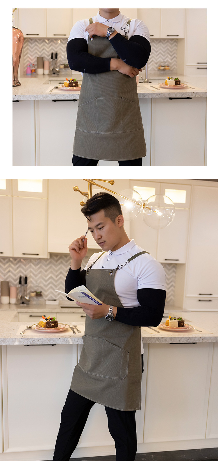 【 Chi Jia 】 Wholesale canvas aprons for home kitchens, thickened waistbands, coffee shops, haircuts, milk tea shops, and work uniforms pic 13
