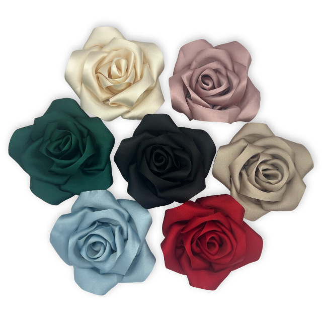 复古缎面玫瑰花布艺立体饰品花朵 diy发饰胸花鞋帽服装辅料配件详情3