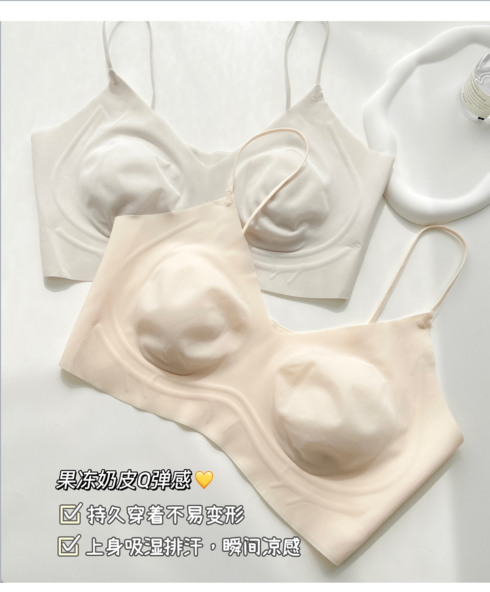 粉底液细肩带文胸女夏季新款超薄兔耳杯大胸显小透气无痕内衣胸罩详情27
