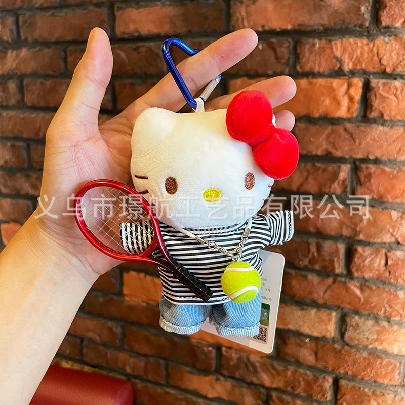 网红可爱hellokitty小挂件毛绒公仔kitty凯蒂猫正版kt猫包包挂件详情4