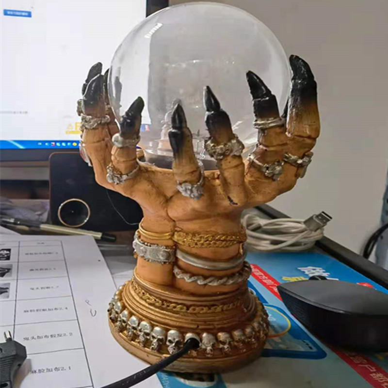 厂家批发一个起批魔幻场景布置个性魔手静电离子闪电光魔法球魔灯详情7