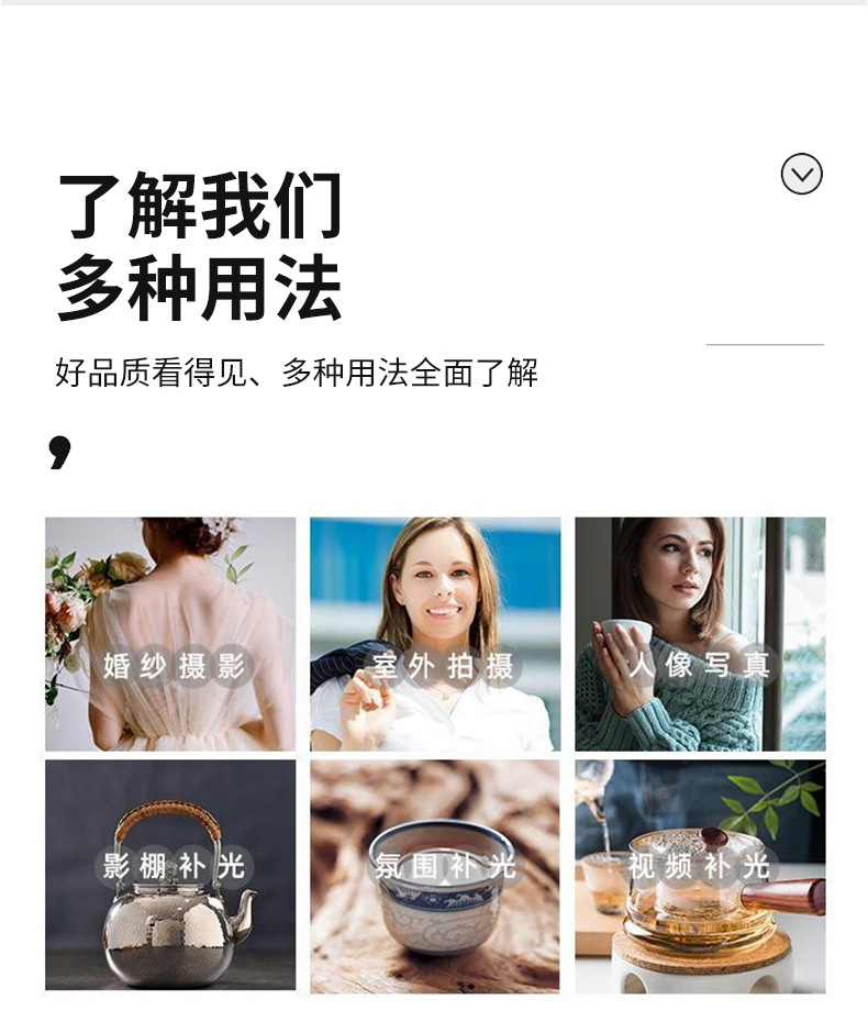 户外拍照反光板补光柔光可折叠便携五合一直播摄影打光板详情10