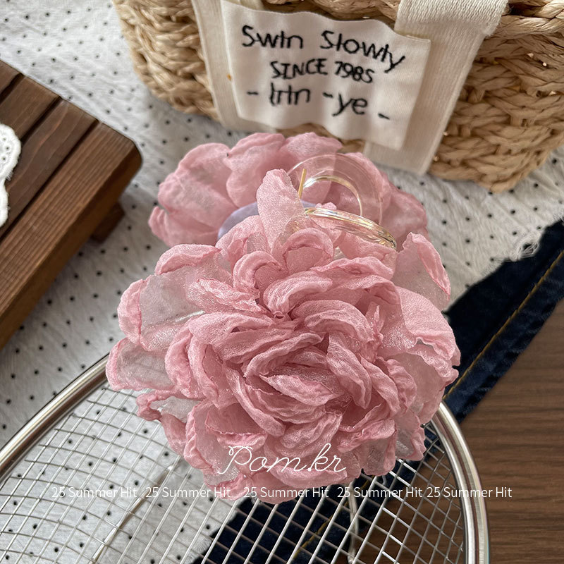 新款韩版甜美花朵抓夹儿童百搭后脑勺夹少女氛围感简约度假风发夹详情9