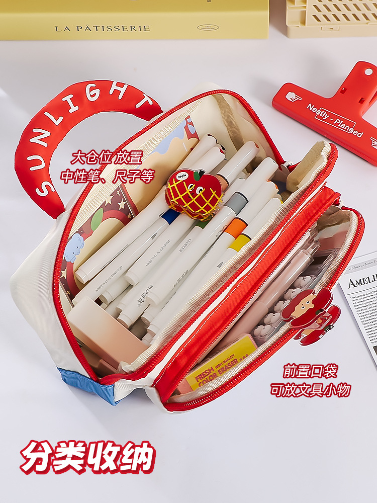 手提多巴胺小房子ins风高颜值笔袋高颜值大容量文具收纳袋文具盒详情4