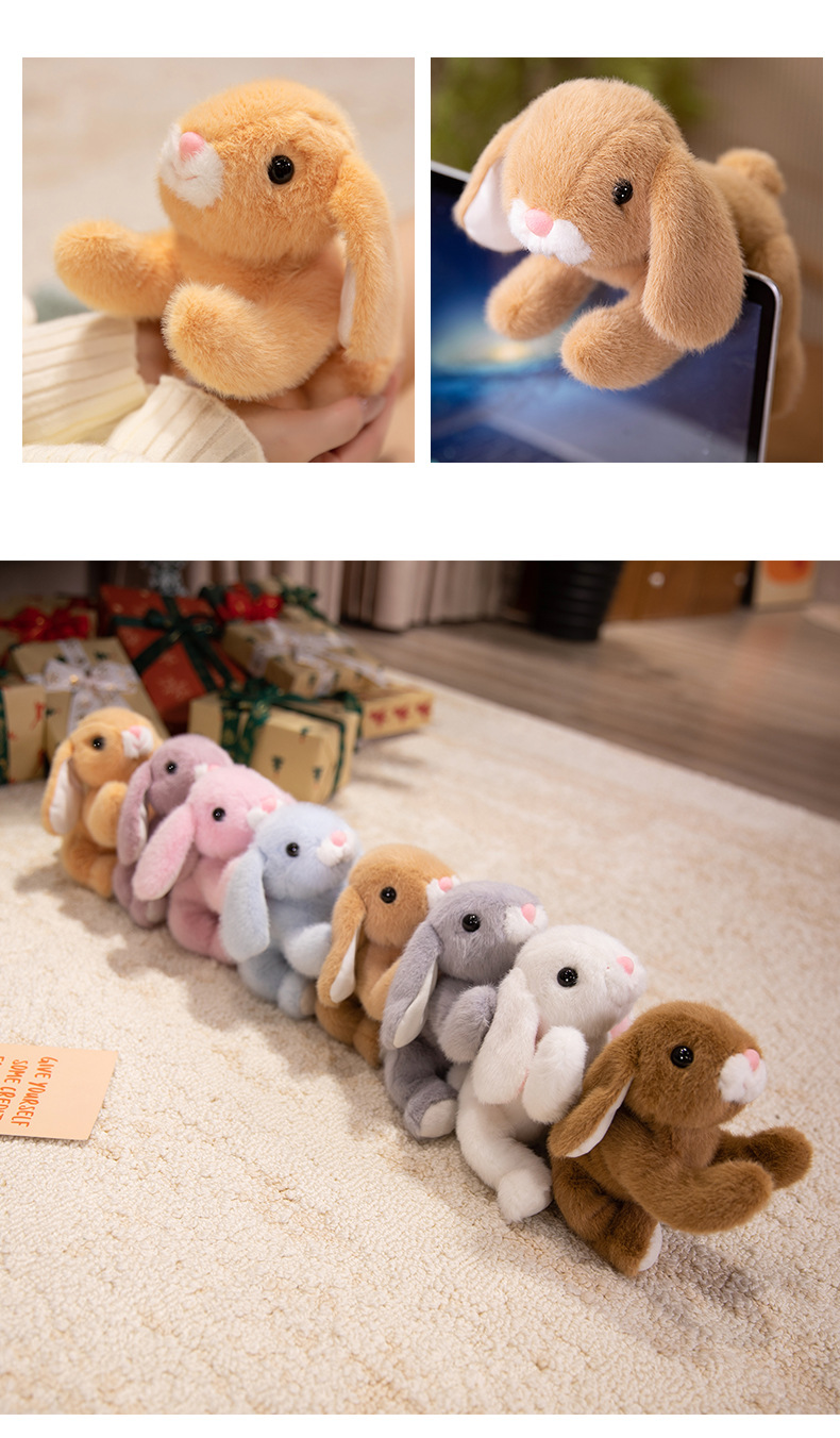 Super cute simulation ear-hanging Xiangxiang Rabbit plush toy, birthday gift for girls, office healing palm treasure, cross-border wholesale pic 19