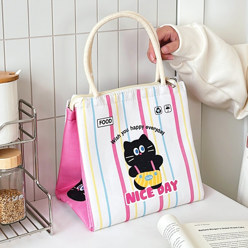 Original high-appearancy-level cute lunch box bag for office workers and students, hand-held aluminum foil insulated lunch box bag, large-capacity bento bag pic 44