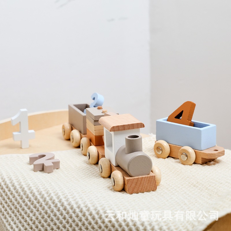 儿童木制益智玩具生日小火车宝宝启蒙堆叠认知玩具生日摆拍玩具详情8