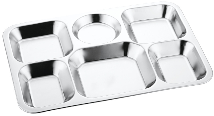 方形304不锈钢快餐盘食堂餐盘餐厅学生专用分格盘子食品级商用盘详情20