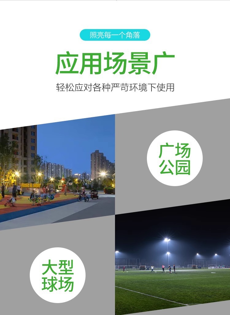 新款亚明LED投光灯铁壳防水室外超亮工地探照灯工厂房车间照明灯详情12