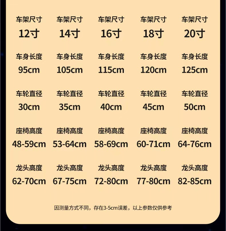 儿童自行车3-12岁男孩女孩14-18寸小孩单车可升降调节儿童自行车详情15