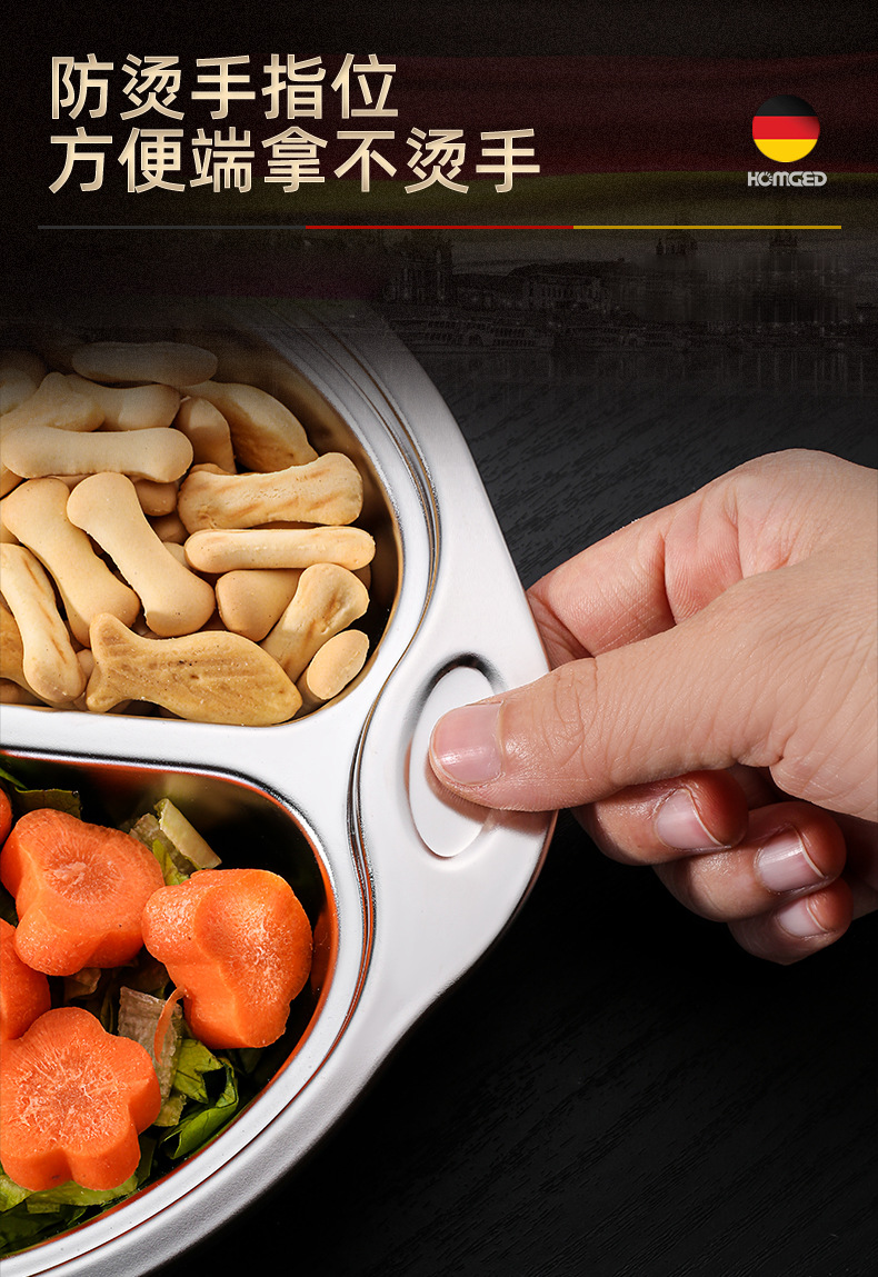 儿童餐盘304不锈钢盘卡通宝宝家用幼儿园卡通盘子316分格餐盘批发详情12