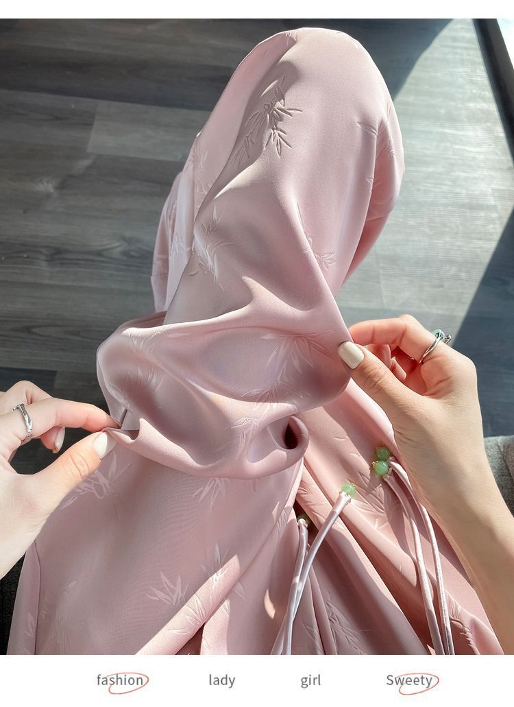 New Chinese-style satin jacquard wide-leg pants for women, Spring/Summer 2025 new button-up high-waisted, slimming straight-leg casual trousers pic 4