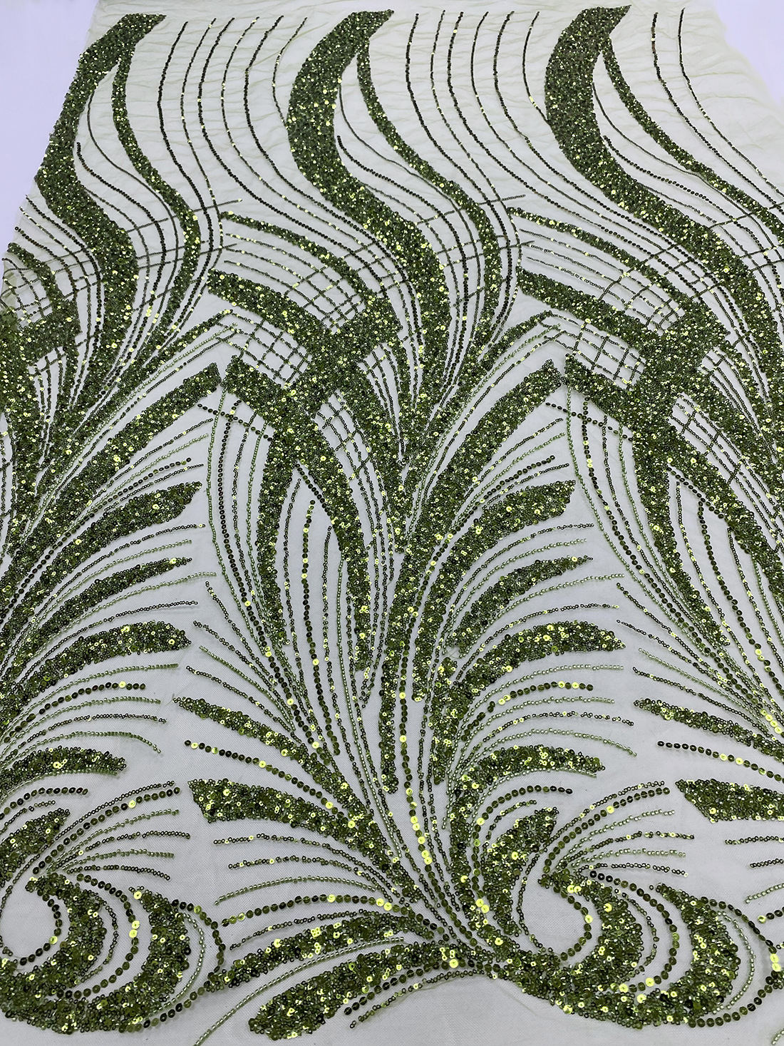 工厂现货珠管珠子亮片网布蕾丝绣花婚纱礼服面料EMBROIDERYLACE详情11