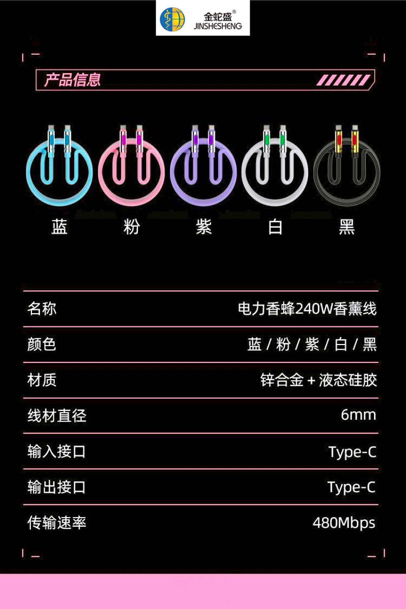 The car power aroma diffuser light CC240W fast-charging liquid silicone data cable is suitable for Apple and Huawei laptops pic 14