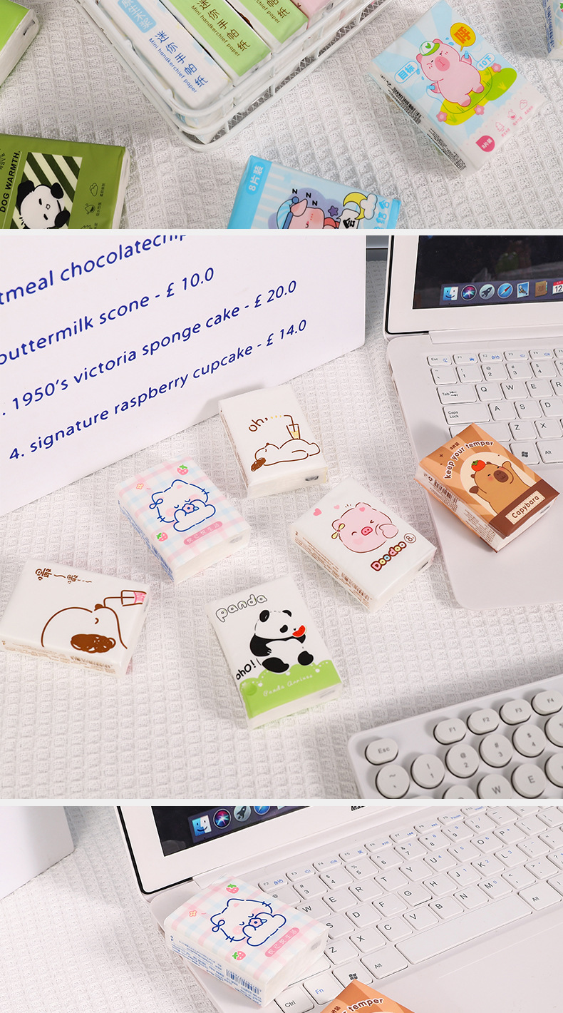 便携式卡通九连包手帕纸 小包三层纸卫生纸抽纸 家用学生出门必备纸巾详情11