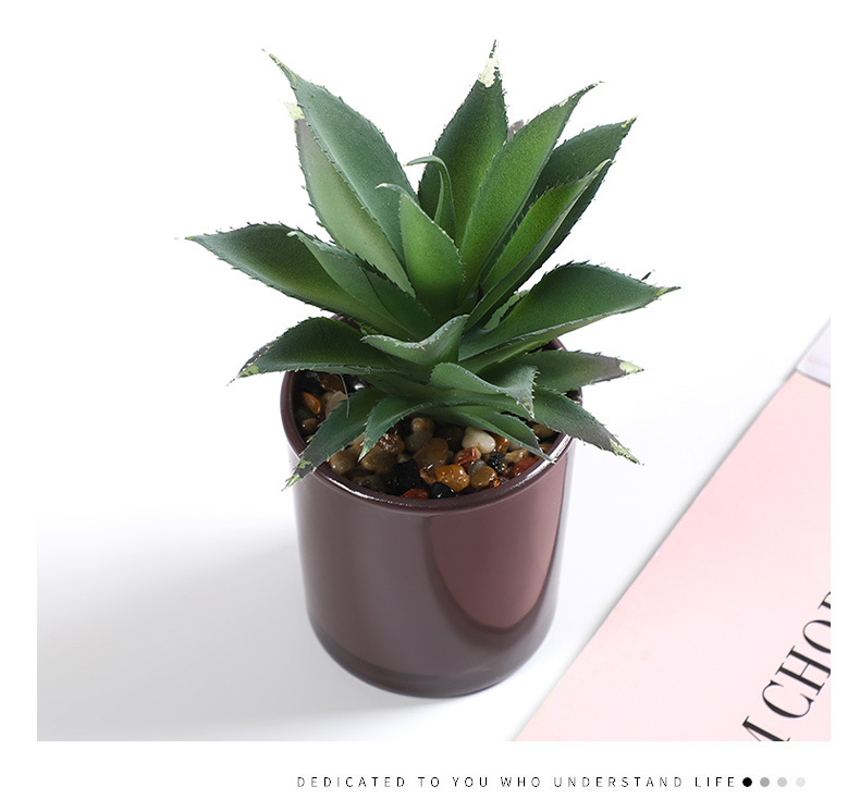 北欧风仿真款叶盆栽客厅装饰品办公室桌面迷你绿植小摆件厂家直销详情3