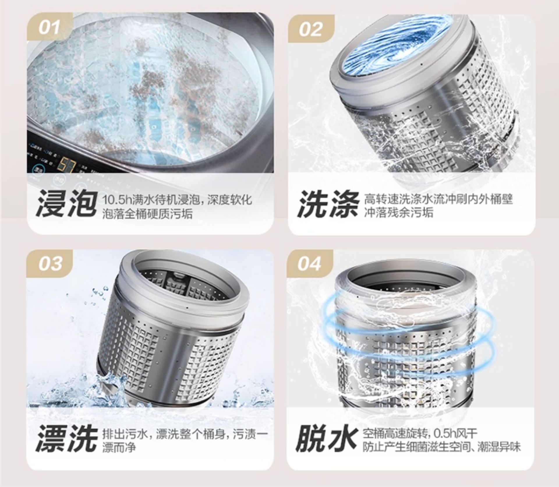 Haier/海尔 家用12kg波轮洗衣机变频直驱一级能效XQB120-BZ20E0详情25