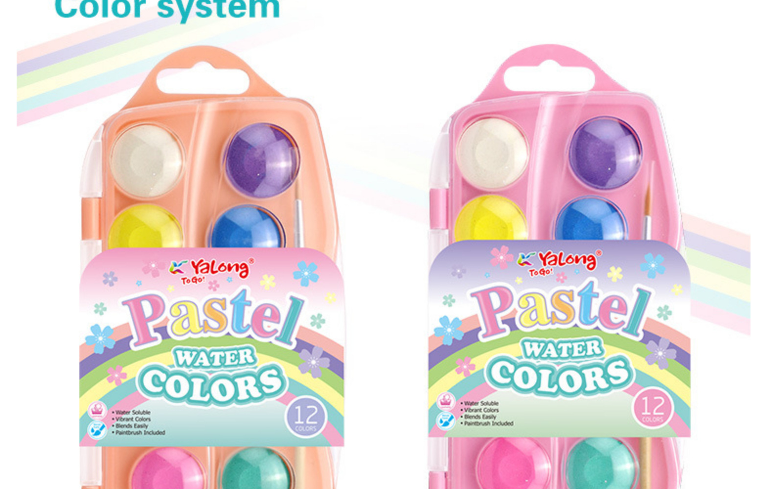 Yalong wholesale no tóxico macaron 12 colores rápido secado soluble en agua gouache pigmento para niños pintura pic 10