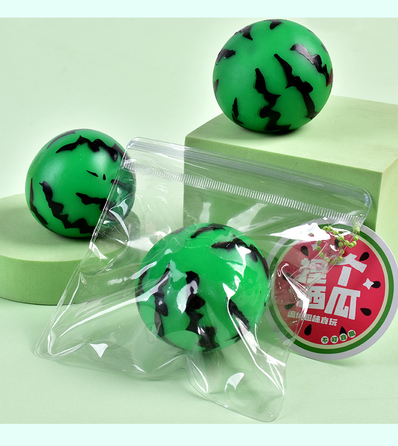 Wet soft slow rebound stress-relieving watermelon PVC bag packaging fluid fruit food play squeeze fun stress-relieving toys wholesale pic 10