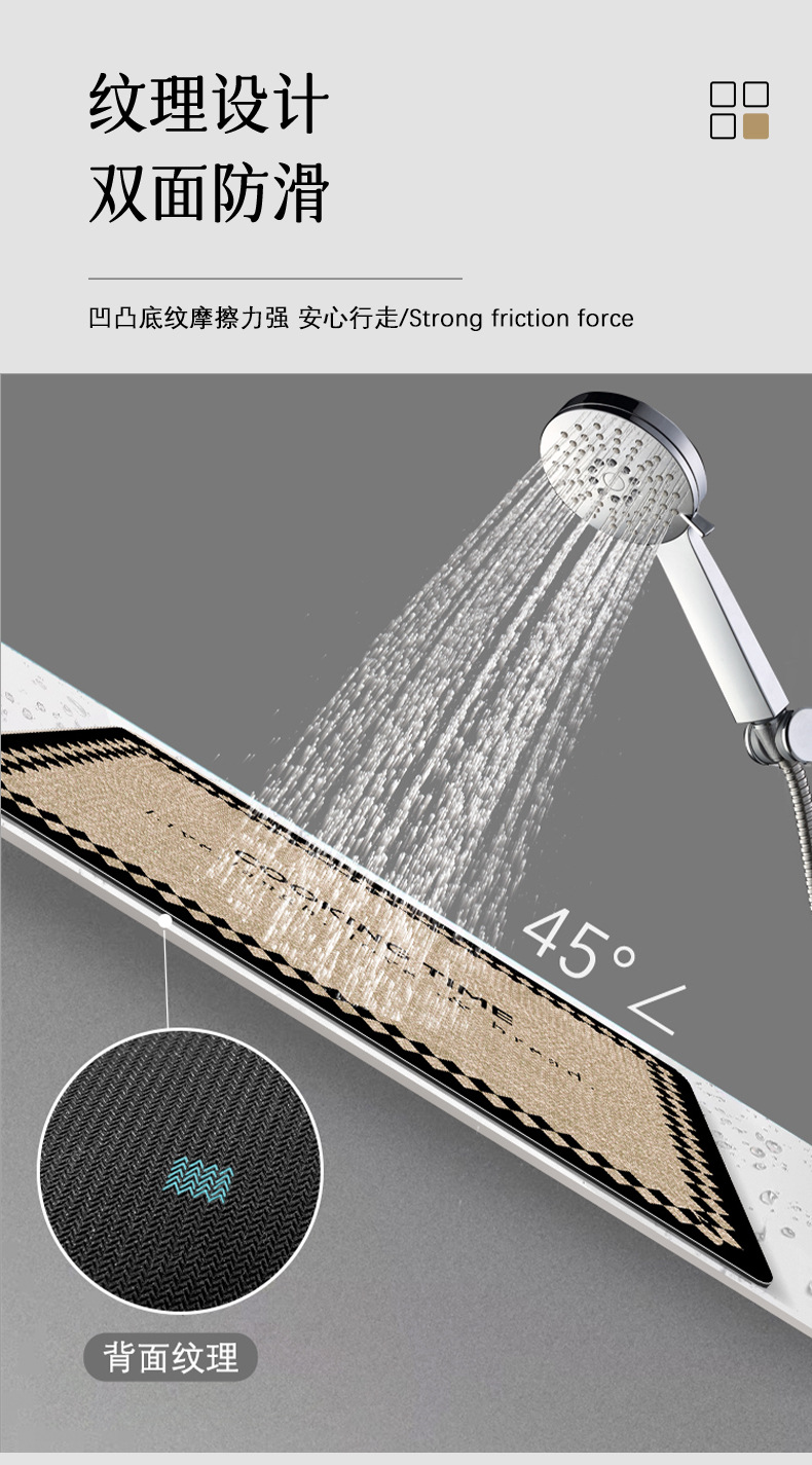 厨房专用可擦耐脏脚垫现代简约家用免洗门垫子吸水防滑吸油地垫详情7