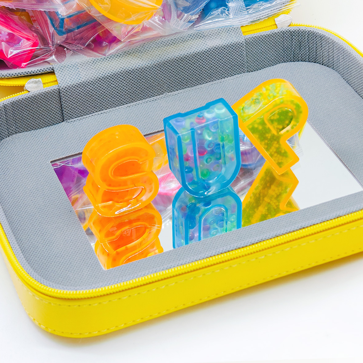 Naughty Planet Party English Gift Set, Soft Rubber Letter Puzzle Toys, Emotional Healing toys pic 3