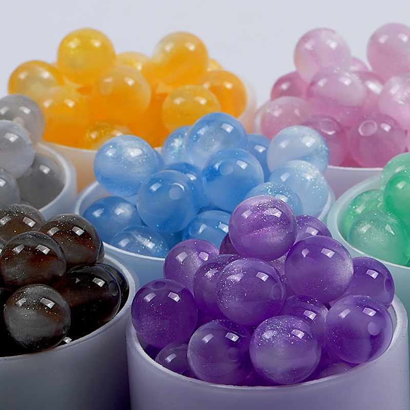 10/12mm光变珠子变色珠子树脂圆珠直孔散珠子diy手工手串项链材料详情3