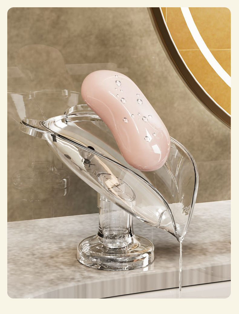 肥皂盒台面沥水免打孔家用轻奢香皂盒卫生间浴室吸盘肥皂盒置物架详情8