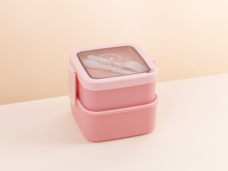 创意双层可收纳日式学生饭盒便当盒可微波加热午餐上班族便携详情16