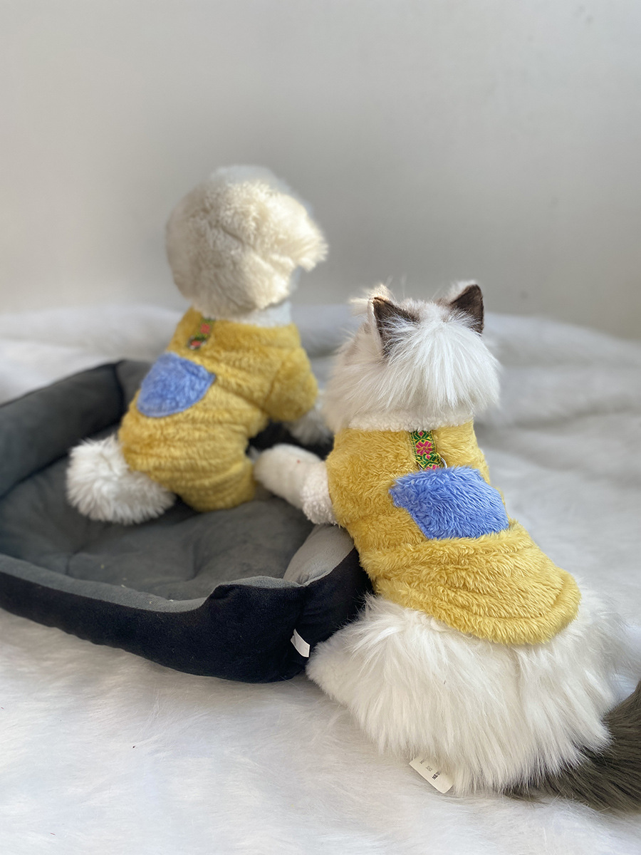 超小体狗狗猫咪衣服秋冬季毛绒四脚小码奶狗奶猫幼犬茶杯犬带牵引详情39