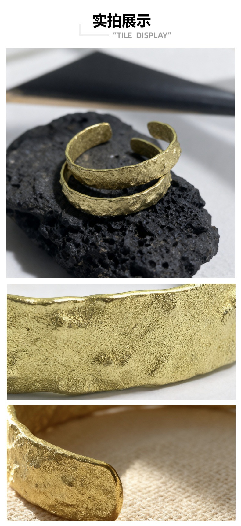 Cross-border bestseller: Korean minimalist irregular-pleated tin foil bracelet, a fashionable and light luxury wide bracelet with a cold style pic 1