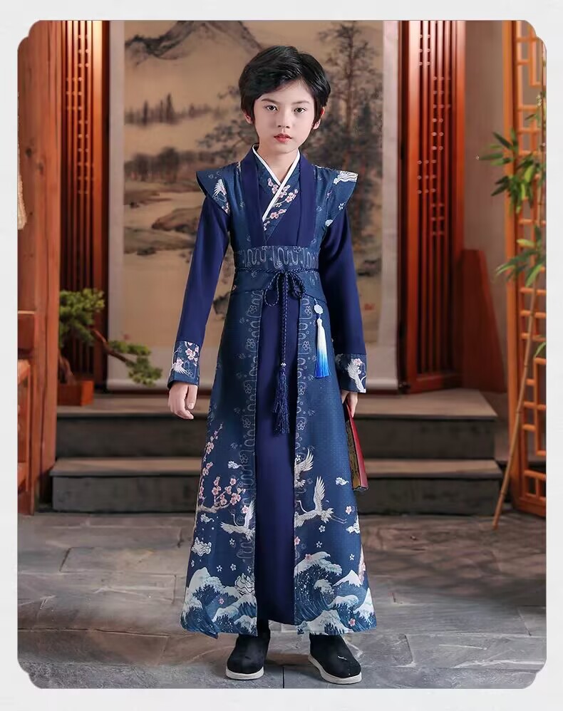 国潮男童古装汉服2026少爷服装儿童中国风唐装国学演出服一件代发唐装详情11