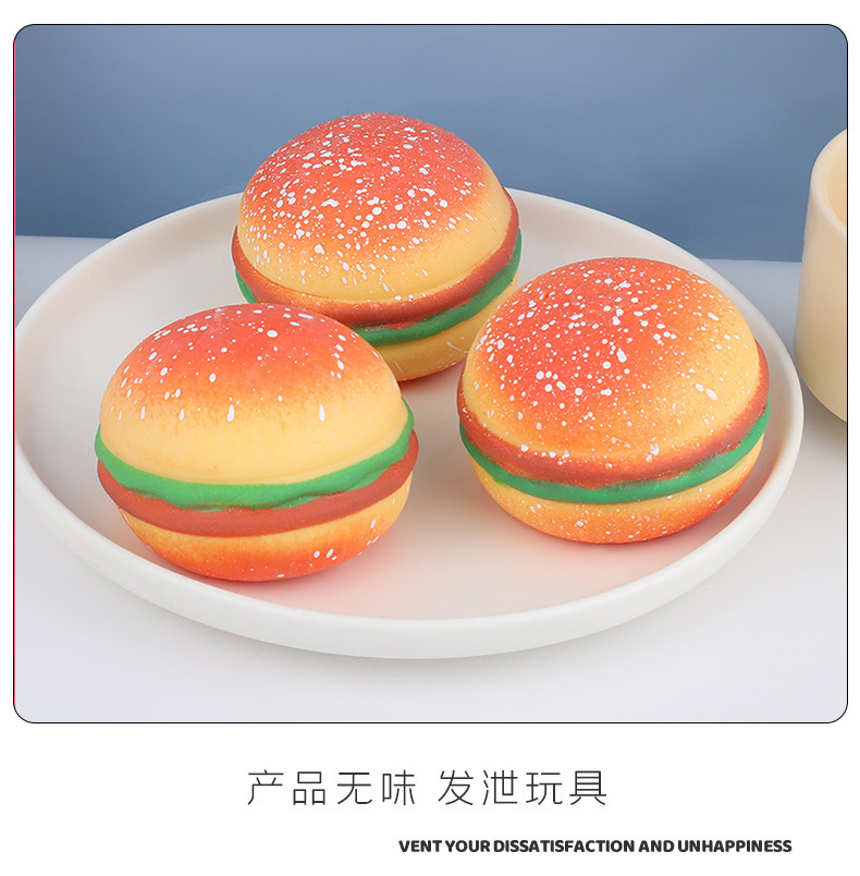 热卖仿真汉堡捏捏乐食玩解压发泄球慢回弹儿童玩具跨境火爆小商品详情9