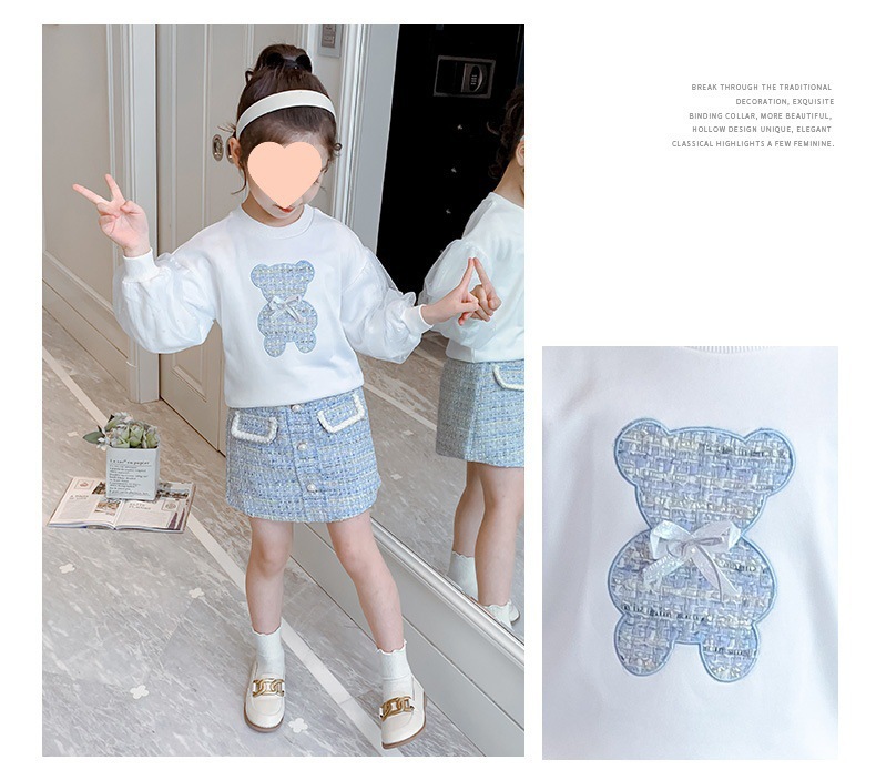 女童秋季气质短裙秋装中大童休闲韩版秋季新款小香风卫衣两件套潮详情19