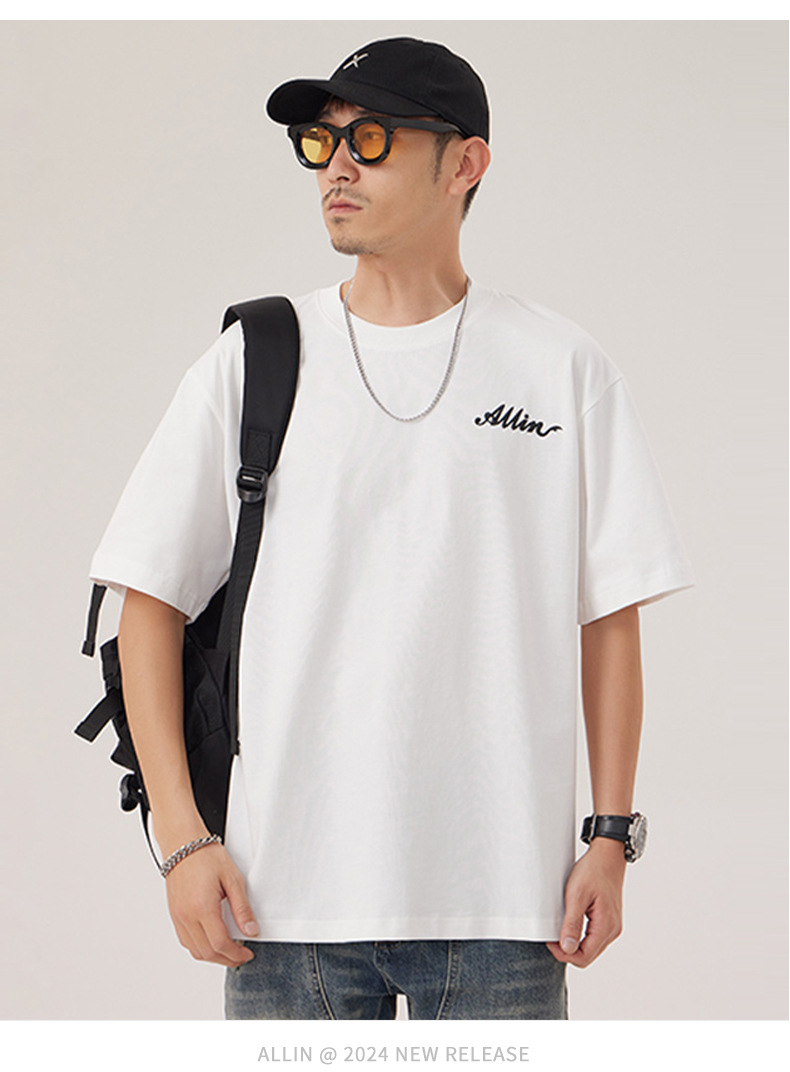 The 2025 summer new half-sleeved T-shirt for men is a trendy and versatile short-sleeved American retro printed loose round-neck T-shirt pic 57