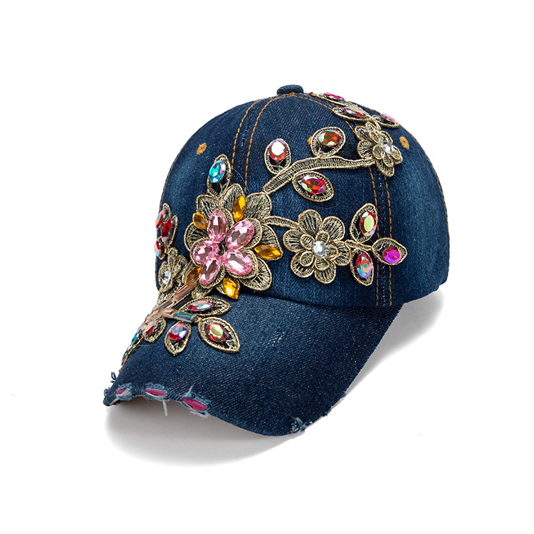 2022 Cotton hats for women, hand-stitched with diamonds, golden edges, louvers, baseball caps, outdoor casual baseball caps for children pic 10