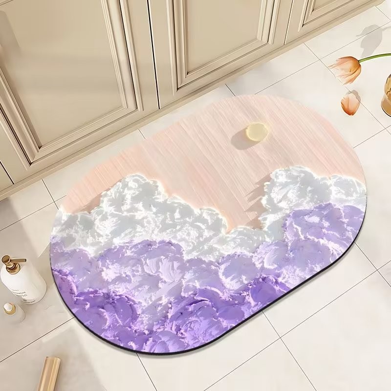 膨胀风3D油画浴室垫家用卫生间进门吸水地垫防滑硅藻泥地垫厕所垫详情23