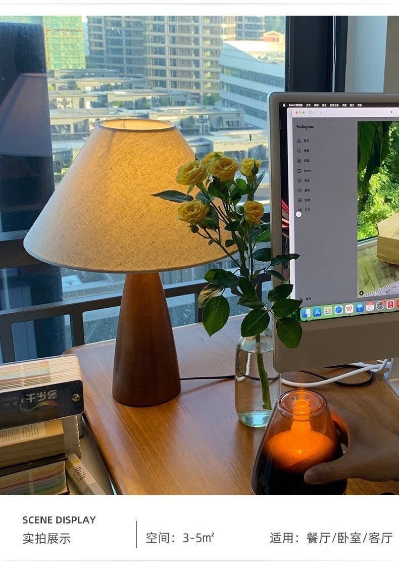Chinese-style table lamp, simple American retro, European texture, new Chinese bedside lamp, bedroom and living room, modern and high-end feel pic 10