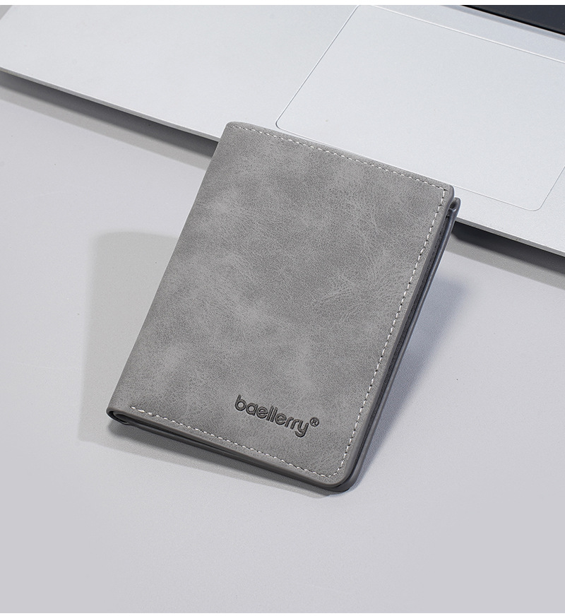 新款男士短款钱包跨境薄款磨砂皮商务两折钱夹高级感学生简约票夹详情13