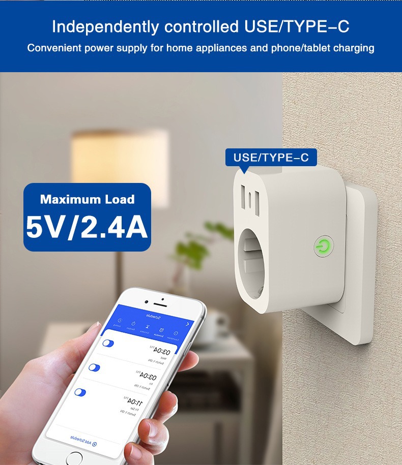 أداة التوصيل الذكي Wifi Wefi Wefi Europe Up: Up، Up، Up، Tuya Web pic 6