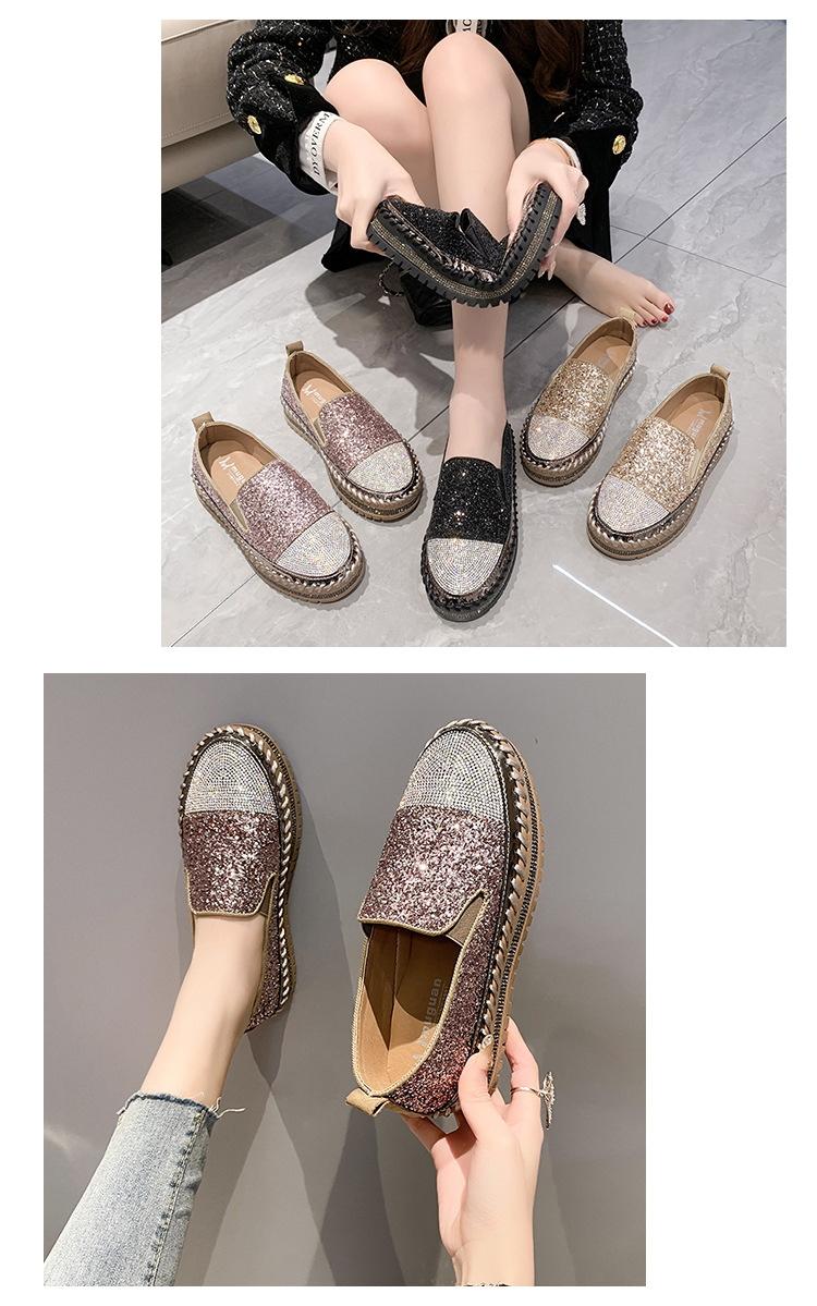 跨境外贸2023春季大码休闲单鞋女新款乐福鞋厚底平底水钻时尚女鞋详情20