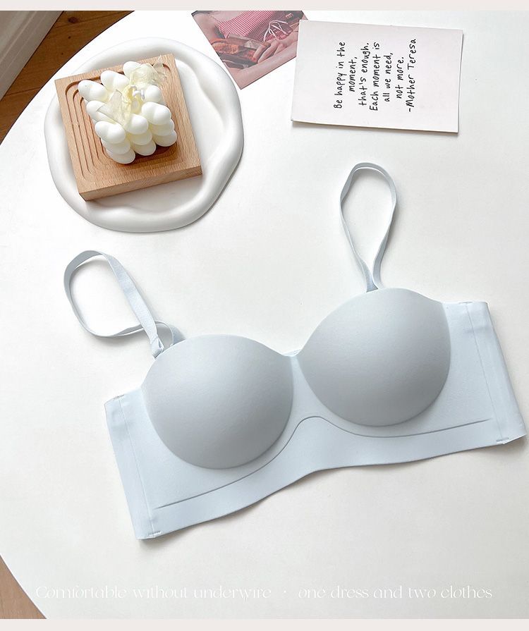 一片式小胸聚拢无痕内衣女收副乳上托隐形防走光抹胸蹦迪防滑文胸详情22