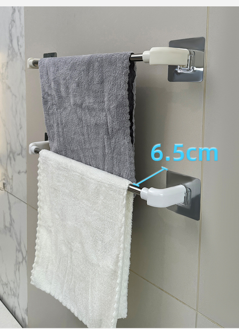 Bathroom, toilet, simple towel rack without drilling, stainless steel slippers storage rack, nail-free storage rack pic 8