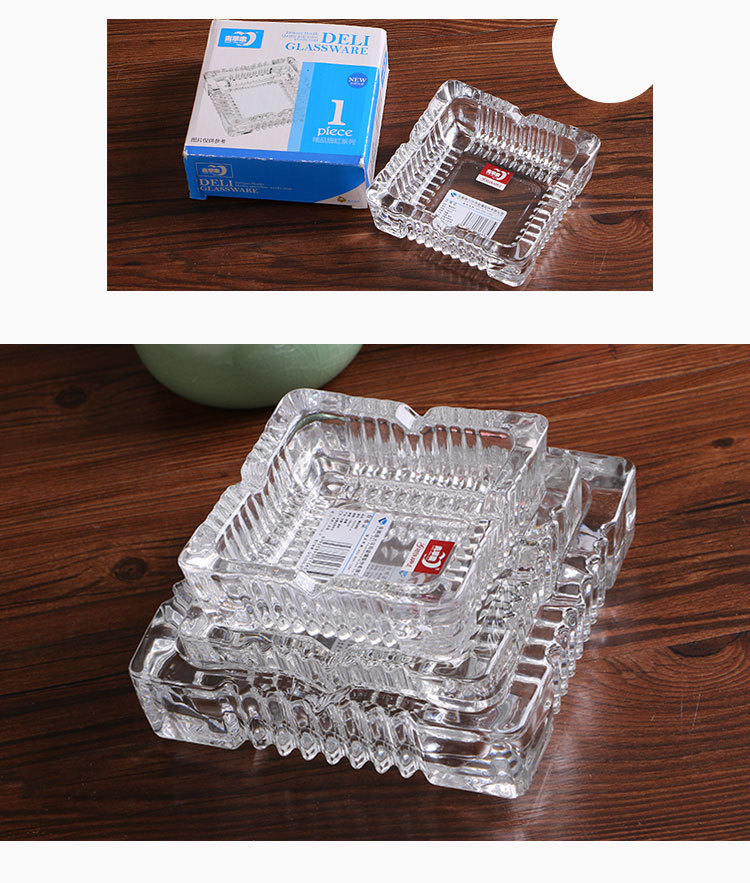 方形透明玻璃烟灰缸高颜值水晶烟缸雪茄烟缸青苹果批发水晶烟灰缸详情6