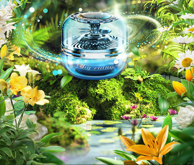 The new solar-powered rotating aromatherapy essential oil car perfume holder from Qihang is a high-end and long-lasting fragrance pic 15